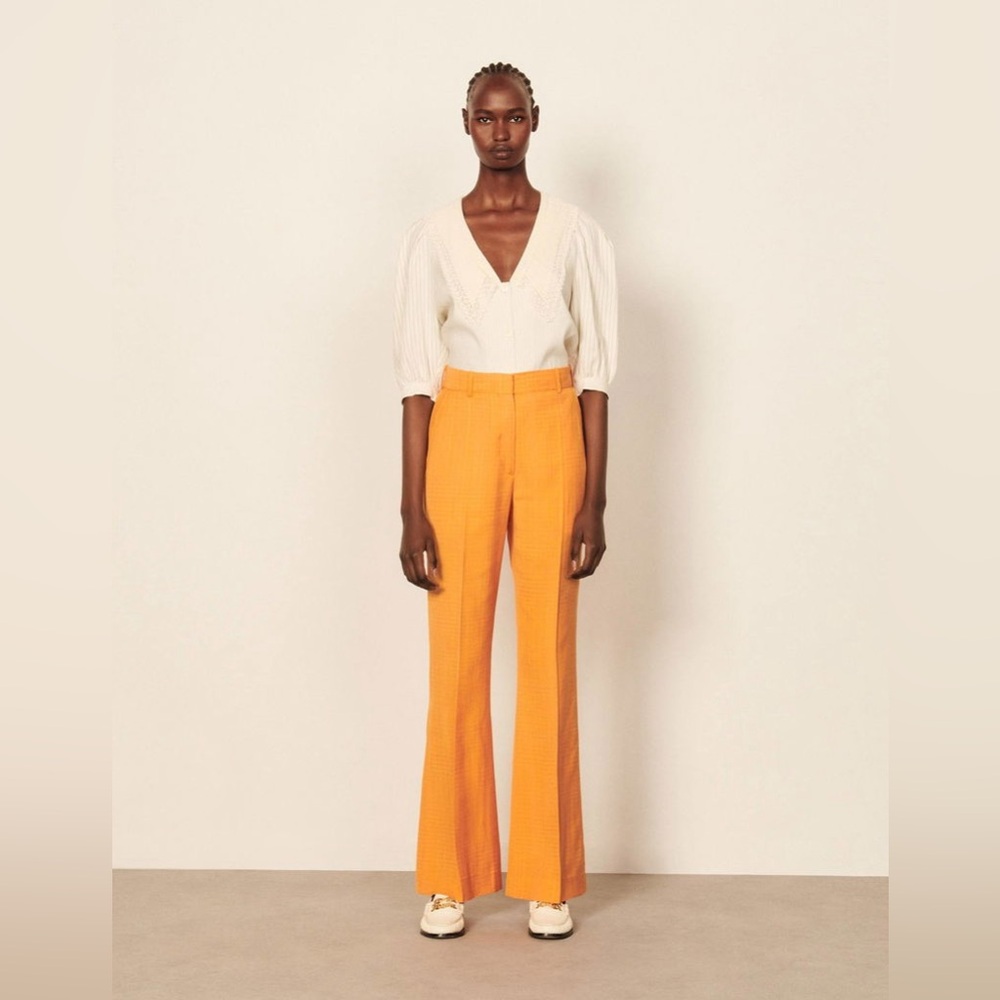 Sandro Elegant Orange Women's Pants